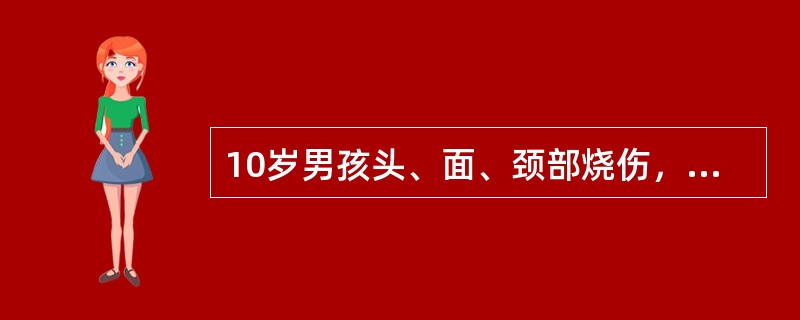 10岁男孩头、面、颈部烧伤，其烧伤面积为（　　）。