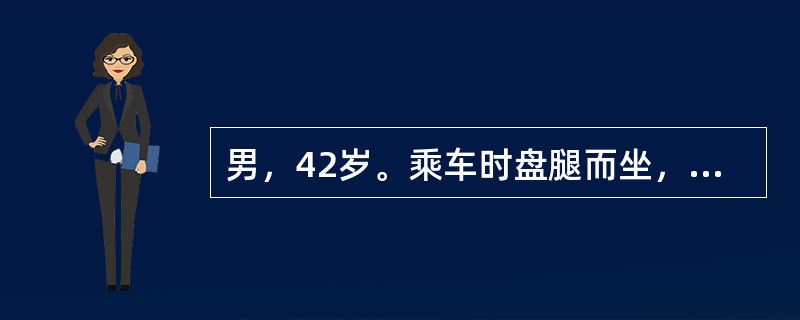 男，42岁。乘车时盘腿而坐，突然刹车时右膝关节受撞击致右髋关节疼痛不能活动6小时。查体：患肢缩短，右髋关节屈曲、内收、内旋畸形。应首先考虑下列哪项诊断？（　　）