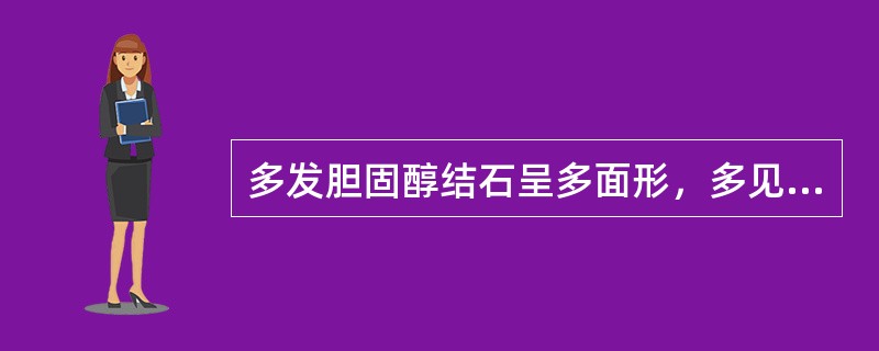 多发胆固醇结石呈多面形，多见于哪个部位？（　　）