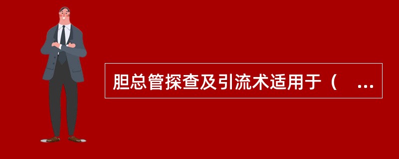 胆总管探查及引流术适用于（　　）。