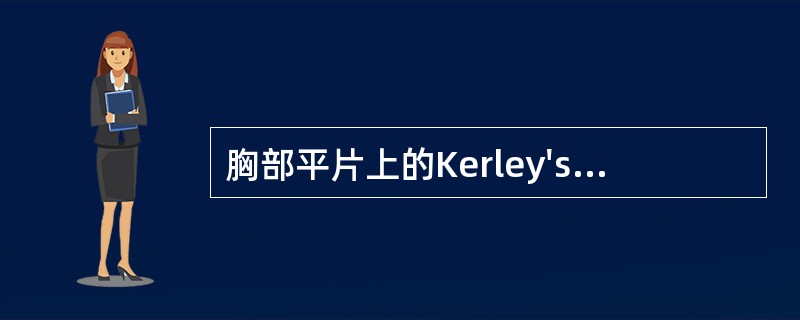 胸部平片上的Kerley'sB线指的是（　　）。