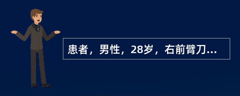 患者，男性，28岁，右前臂刀割伤，检查发现垂腕畸形，掌指关节不能主动伸直。最可能损伤的是（　　）。