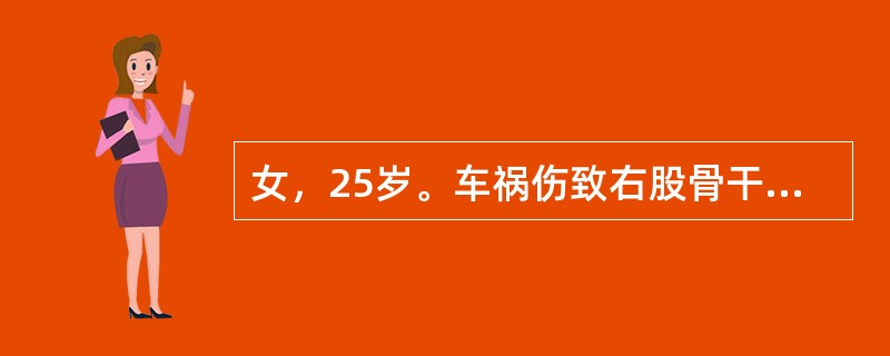 女，25岁。车祸伤致右股骨干骨折1天，突然出现呼吸困难，发绀症状，应首先考虑下列哪种疾病？（　　）