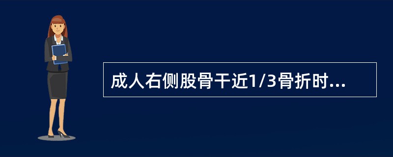 成人右侧股骨干近1/3骨折时近折段主要移位方式是（　　）。