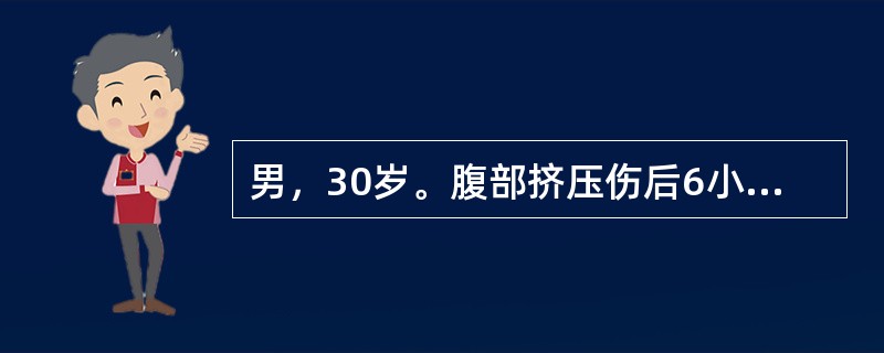 男，30岁。腹部挤压伤后6小时。查体：体温38.2℃，脉率88次/分，血压110/80mmHg，腹部有压痛，无反跳痛，肠鸣音可闻及，以下处理措施哪项最不合理？（　　）