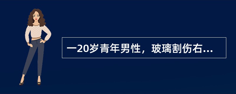 一20岁青年男性，玻璃割伤右前臂如损伤后3个月，患手出现“猿手畸形”，考虑下列哪种损伤？（　　）