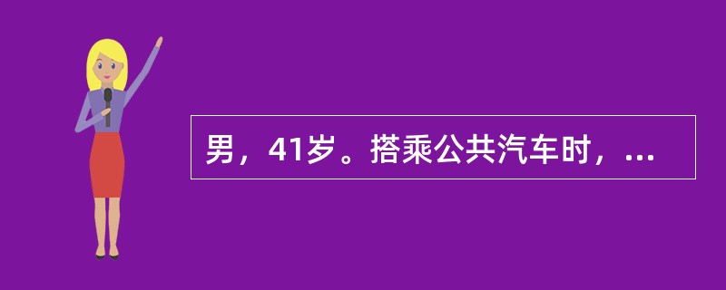 男，41岁。搭乘公共汽车时，突然刹车撞击前排座位后感右髋部疼痛，屈曲内收畸形，弹性固定。该患者首先考虑下列哪项诊断？（　　）