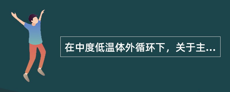 在中度低温体外循环下，关于主动脉瓣替换术，下列哪项做法是不正确的？（　　）