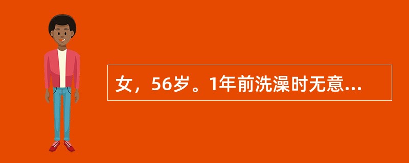 女，56岁。1年前洗澡时无意中扪及右侧乳房一肿块，无痛，查体：在右乳外上象限见局限性皮肤凹陷，该部位能扪及3cm×2cm大小肿块。此处皮肤凹陷最可能的原因是（　　）。
