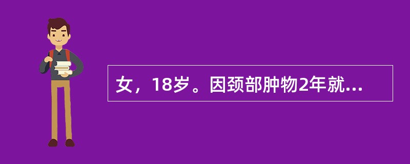 女，18岁。因颈部肿物2年就诊，无任何自觉症状。查体：脉搏88次/分，甲状腺双侧对称性肿大，质软，随吞咽活动。2年后患者再次就诊，述平卧时憋气，应建议患者接受的治疗是（　　）。