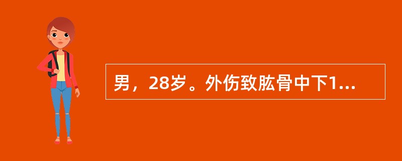 男，28岁。外伤致肱骨中下1/3骨折，伴有桡神经损伤，临床上除骨折体征外，还可出现下列哪项体征？（　　）