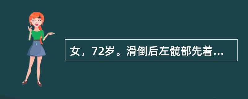 女，72岁。滑倒后左髋部先着地，伤后感到左髋部疼痛，但仍然可以行走，次日疼痛加重，检查：左下肢外旋。最可能是下了哪项诊断？（　　）