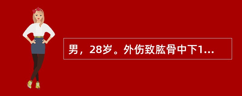 男，28岁。外伤致肱骨中下1/3骨折，伴有桡神经损伤，临床上除骨折体征外，还可出现下列哪项体征？（　　）