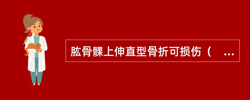 肱骨髁上伸直型骨折可损伤（　　）。