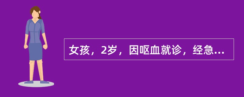 女孩，2岁，因呕血就诊，经急诊胃镜检查证实为食管曲张静脉破裂出血。应考虑为（　　）。