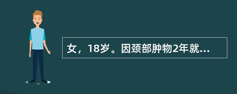 女，18岁。因颈部肿物2年就诊，无任何自觉症状。查体：脉搏88次/分，甲状腺双侧对称性肿大，质软，随吞咽活动。甲状腺舌瘘管向上延伸到（　　）。