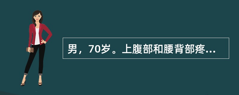 男，70岁。上腹部和腰背部疼痛3个月，以夜间为重，前倾坐位时疼痛可以减轻，体重减轻10kg。首先应想到下列哪种可能？（　　）。