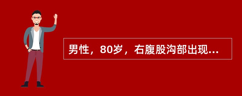 男性，80岁，右腹股沟部出现肿块，疼痛不能还纳4小时，呕吐3次。查体：腹部稍胀，右腹股沟扪及8cm×5cm×3cm大小椭圆形包块，无压痛及反跳痛，肠鸣音亢进。治疗措施不包括（　　）。