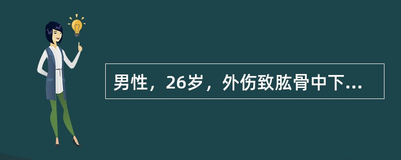 男性，26岁，外伤致肱骨中下1/3骨折，来院检查时发现有垂腕征，垂指畸形。该患者选择哪种治疗方法痛苦小，稳妥？（　　）