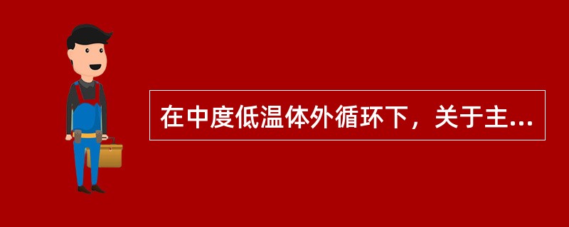 在中度低温体外循环下，关于主动脉瓣替换术，下列哪项做法是不正确的？（　　）