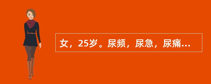 女，25岁。尿频，尿急，尿痛5个月，常规抗生素抗感染治疗效果较差，目前每次尿量少。考虑哪项诊断可能性最大？（　　）