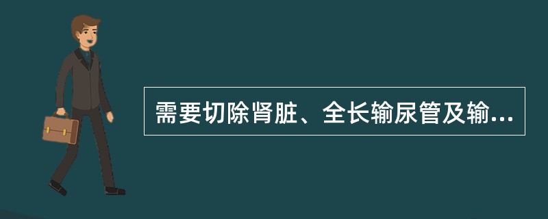 需要切除肾脏、全长输尿管及输尿管开口处部分膀胱（　　）。