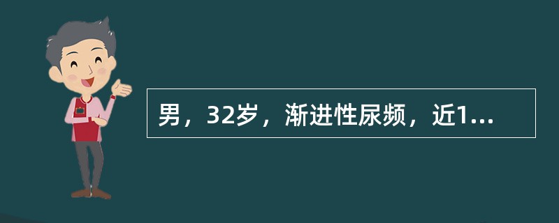 男，32岁，渐进性尿频，近1年来每日尿频十余次，每次尿量不足50mL。尿常规红细胞（++），白细胞（++），患者首选下列哪项检查？（　　）