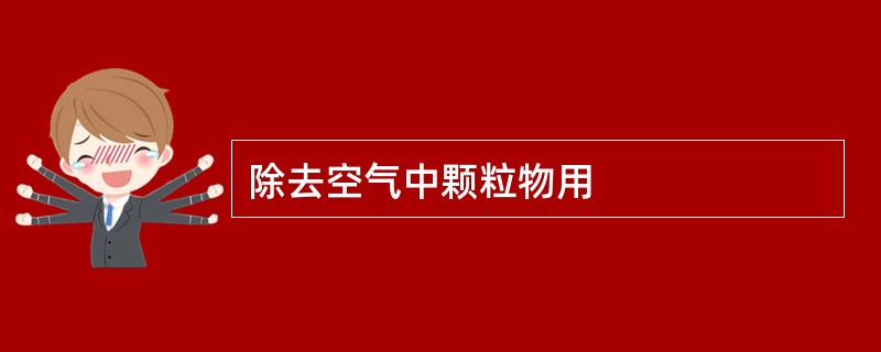 除去空气中颗粒物用