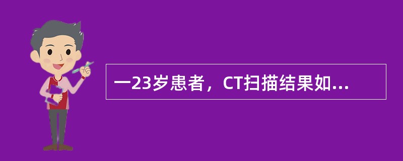 一23岁患者，CT扫描结果如图所示。该患者可诊断为（　　）。<br /><img border="0" style="width: 265px; hei