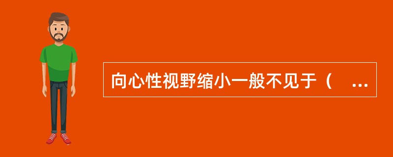 向心性视野缩小一般不见于（　　）。