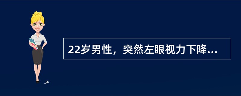 22岁男性，突然左眼视力下降，视力0.1，左眼瞳孔相对性传导阻滞，视野中心暗点，左侧视盘水肿，诊断为下列哪种疾病？（　　）