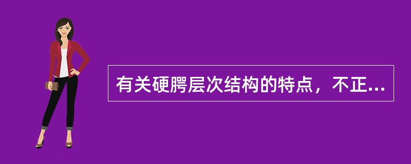 有关硬腭层次结构的特点，不正确的是（　　）。