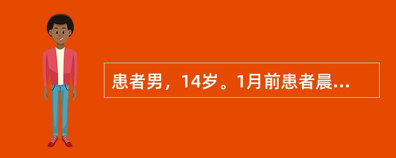 患者男，14岁。1月前患者晨起后突发鼻痒、眼痒，打喷嚏，伴清涕、鼻塞、流泪，不伴脓涕或头痛，不伴咳嗽、喘息，精神一般，上述症状持续全天，晨起后明显，午后减轻。于家中自行给予口服氯雷他定溶液后，症状稍缓