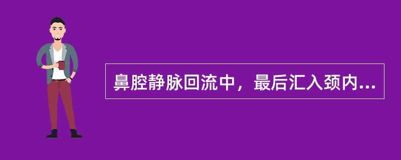 鼻腔静脉回流中，最后汇入颈内、外静脉的静脉是