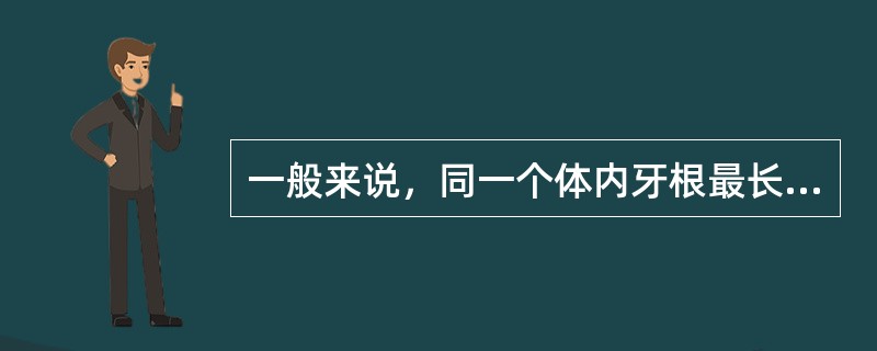 一般来说，同一个体内牙根最长的组牙是（　　）。