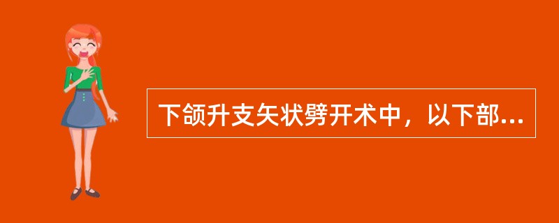 下颌升支矢状劈开术中，以下部位一般是通过劈开截骨的是（　　）。