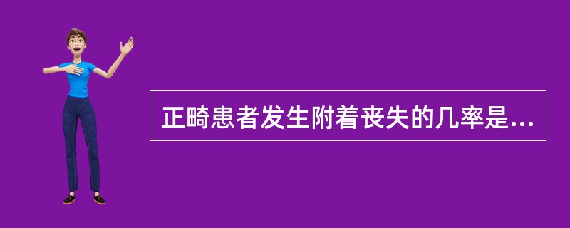 正畸患者发生附着丧失的几率是（　　）。