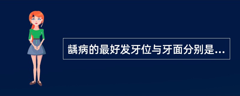 龋病的最好发牙位与牙面分别是（　　）。