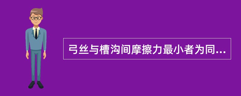 弓丝与槽沟间摩擦力最小者为同时使用（　　）。