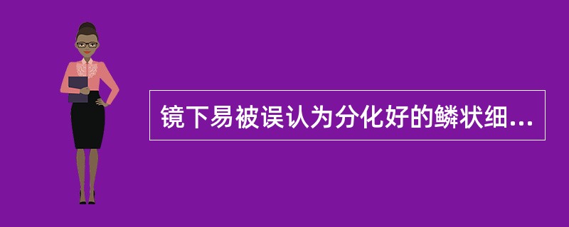 镜下易被误认为分化好的鳞状细胞癌或黏液表皮样癌的是