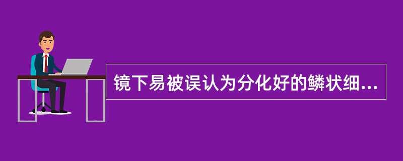 镜下易被误认为分化好的鳞状细胞癌或黏液表皮样癌的是