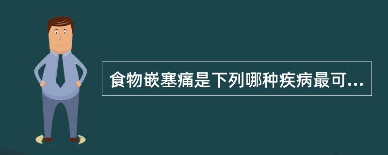 食物嵌塞痛是下列哪种疾病最可能表现出的症状