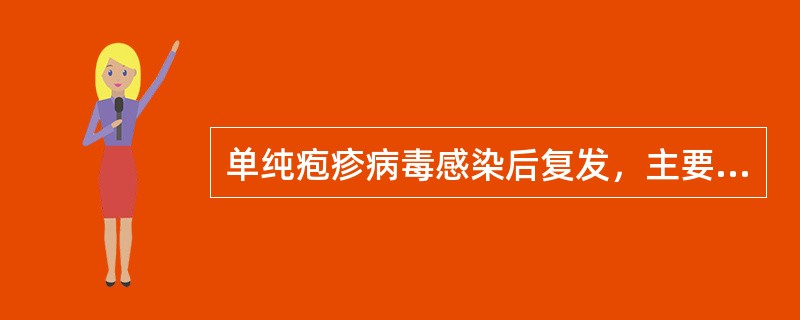 单纯疱疹病毒感染后复发，主要是因为是（　　）。