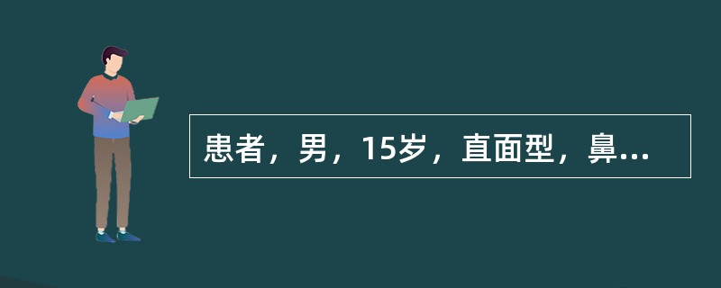 患者，男，15岁，直面型，鼻唇角正常，面下1/3正常，颏唇沟略深。前牙Ⅱ度深覆，覆盖4mm，磨牙远中尖对尖关系，上颌拥挤4mm，下颌无拥挤，第二磨牙已完全萌出若该患者资料显示不允许上下前牙唇倾，下颌需