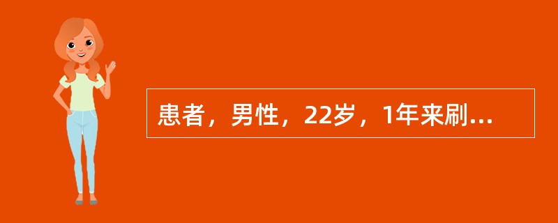 患者，男性，22岁，1年来刷牙牙龈有时出血。检查：全口PD2～3mm，未及釉质牙骨质界。此患者最可能的诊断是（　　）。