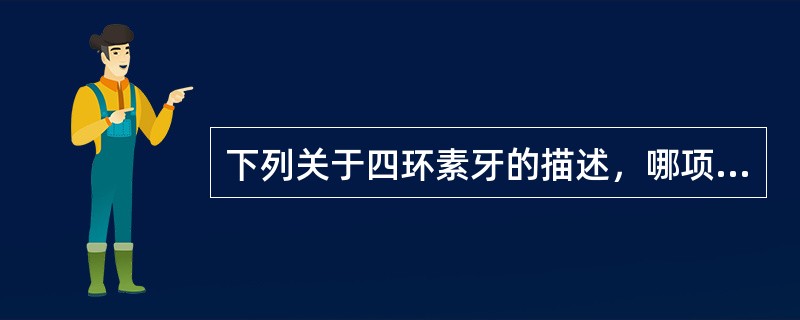 下列关于四环素牙的描述，哪项正确？（　　）