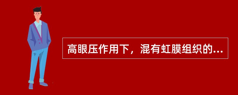 高眼压作用下，混有虹膜组织的角膜瘢痕易形成什么（　　）。