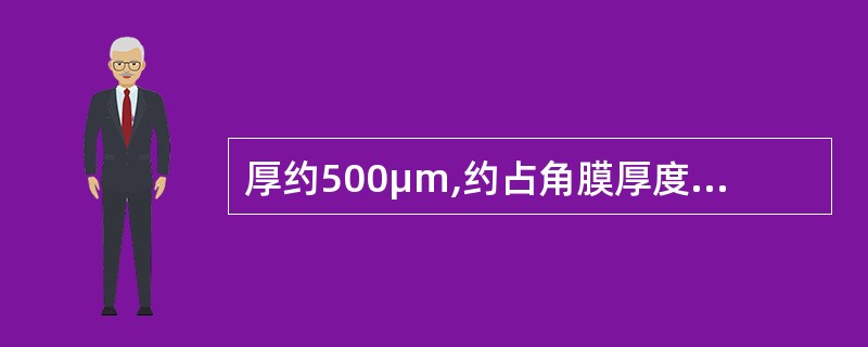 厚约500μm,约占角膜厚度的90%（　　）。