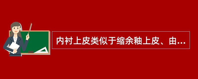 内衬上皮类似于缩余釉上皮、由2～4层扁平细胞或立方细胞构成的囊肿为（　　）。