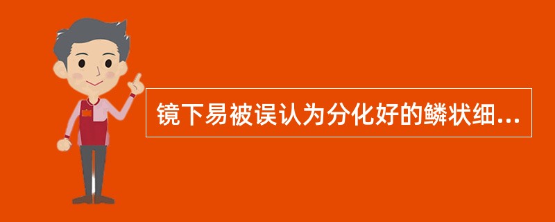 镜下易被误认为分化好的鳞状细胞癌或黏液表皮样癌的是（　　）。